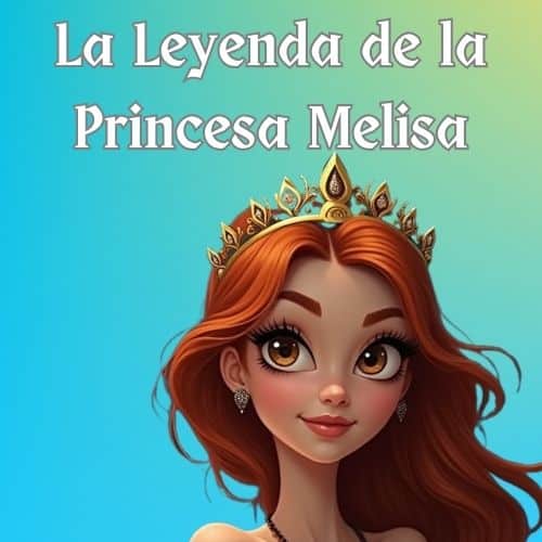 Imagen tipo cartoon disney primer plano de una princesa con el pelo rojizo y ojos castaños sobre un fondo azulado